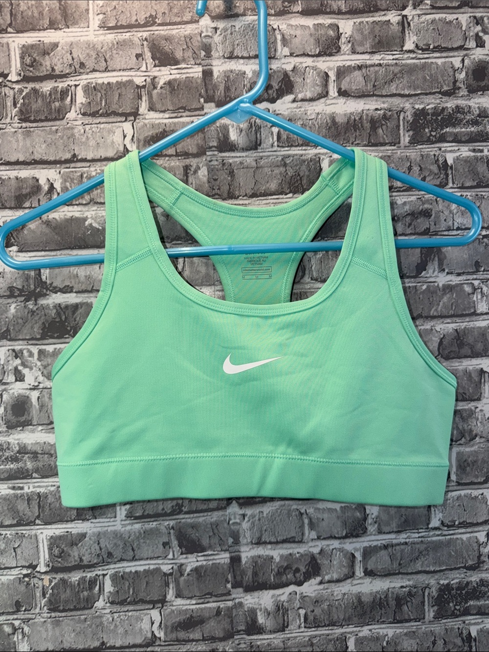 Nike Mint‎ Green Racerback Sports Bra with White Swoosh